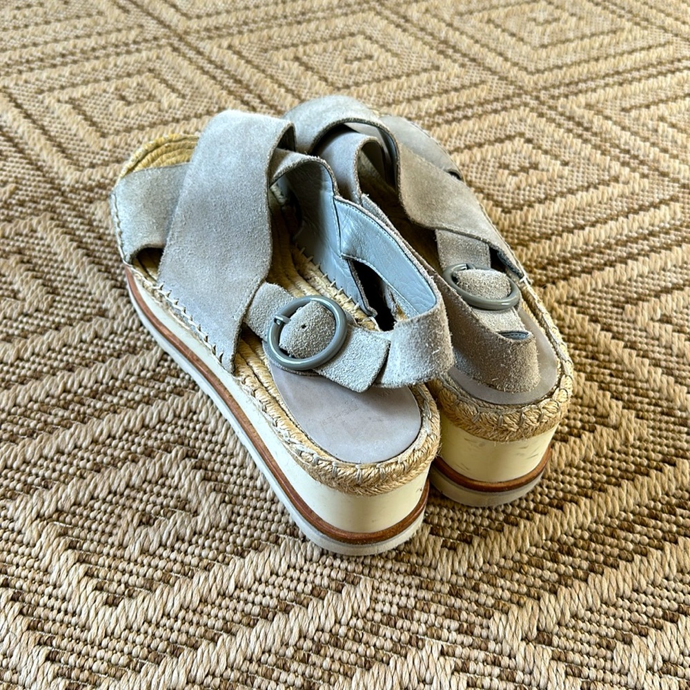 Marc Fisher Glenna Suede Espadrille Wedges - Size 8.5 - Picture 3 of 5